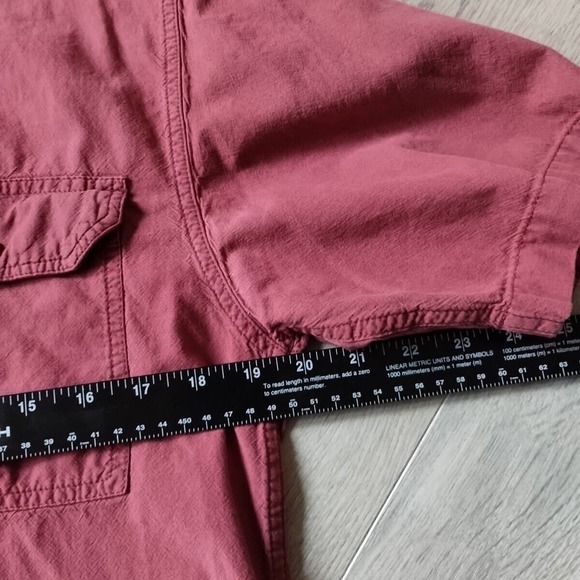 Carhartt Button Down Shirt Mens M Red Short Sleeve Workwear Cotton 2 Pockets - Picture 6 of 9